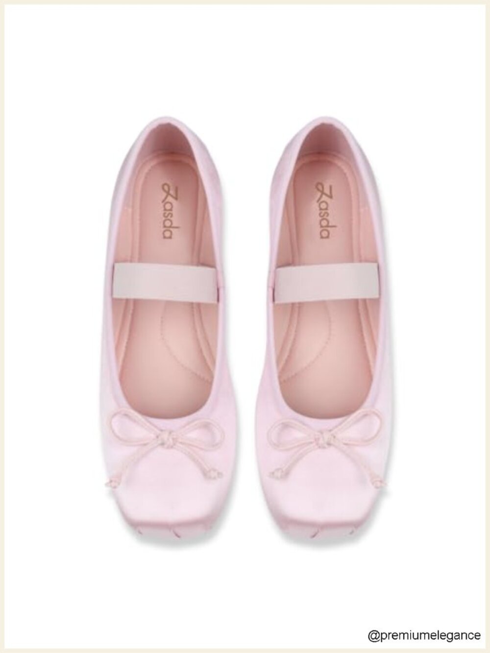 Women's Square Toe Bow Ballet Flats Slip-On Comfortable Work Shoes